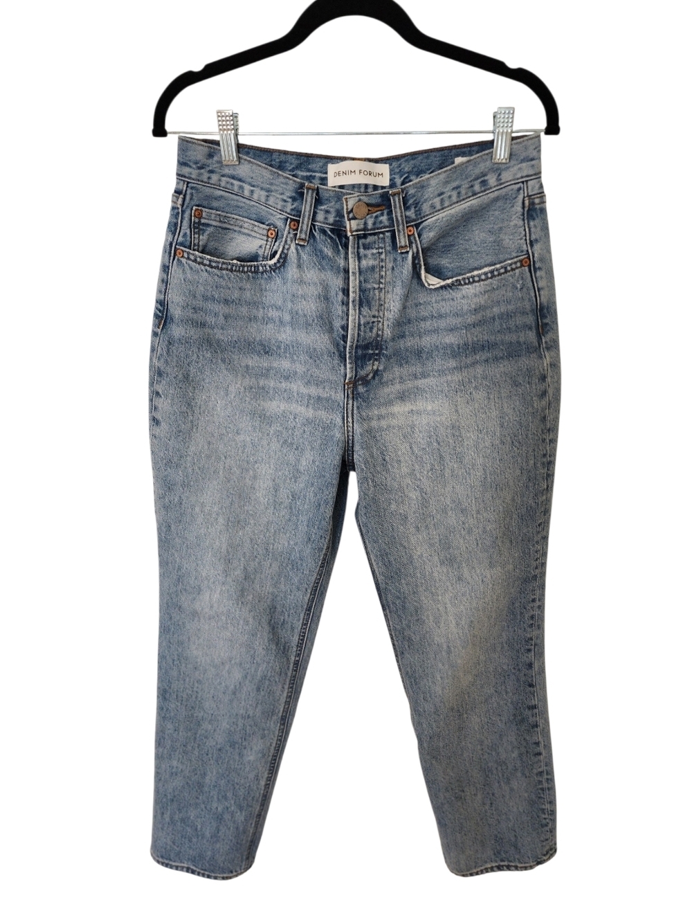 Denim Forum Joni High Rise Loose Jeans Size 28 90s Light Wash Straight Leg
